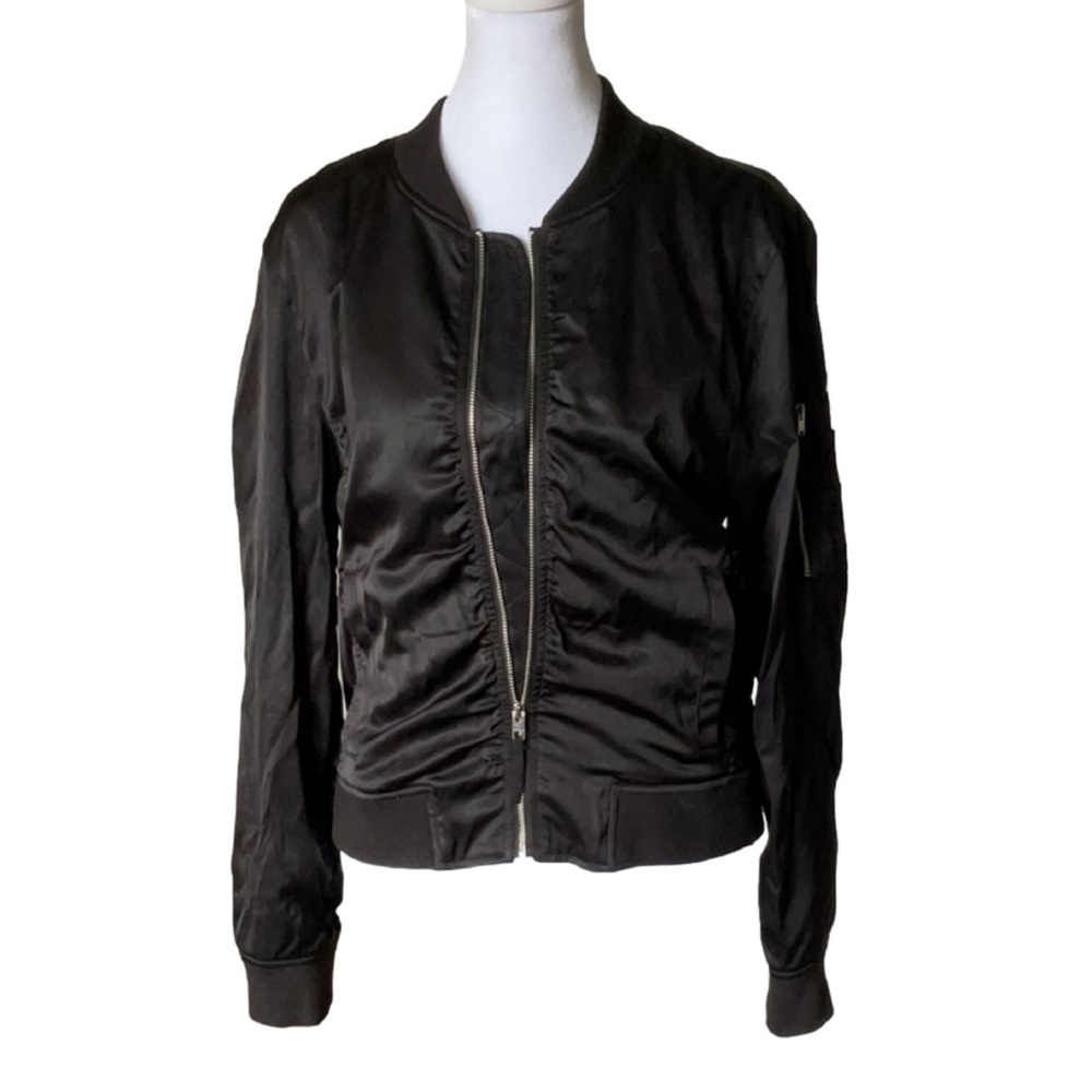 Lucky Brand Ruched Bomber Jacket - Picture 3 of 13